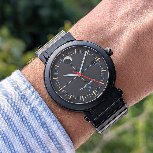 Montre IWC Porsche Design Schaffhausen IW 3551 Porsche Design Moonphase Compass Rare Version IW3551 58 Facettes