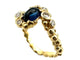 Bague 54 GILBERT ALBERT. Bague or jaune 18K, saphir et diamants 58 Facettes