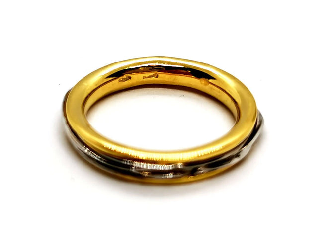 Bague 55 Bague Alliance Or jaune, Or blanc 58 Facettes 1178342CD