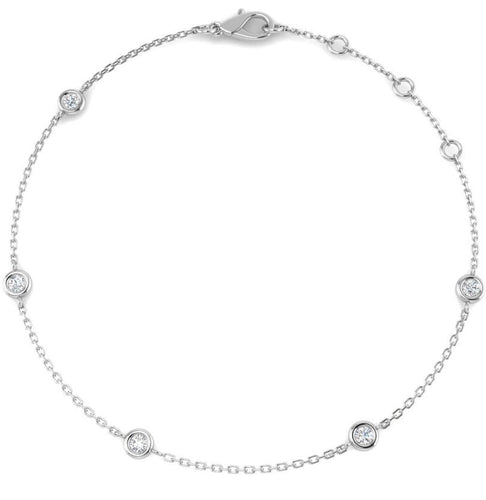 Bracelet Bracelet en or blanc 18 carats 5 diamants 58 Facettes