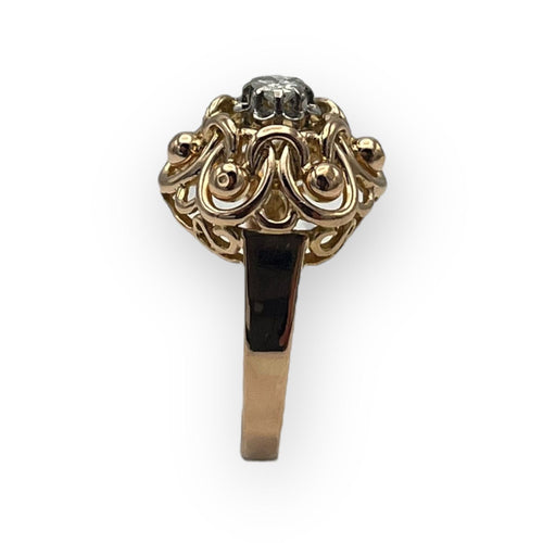 Bague 54 Bague ancienne or rose et diamant 58 Facettes 149057356