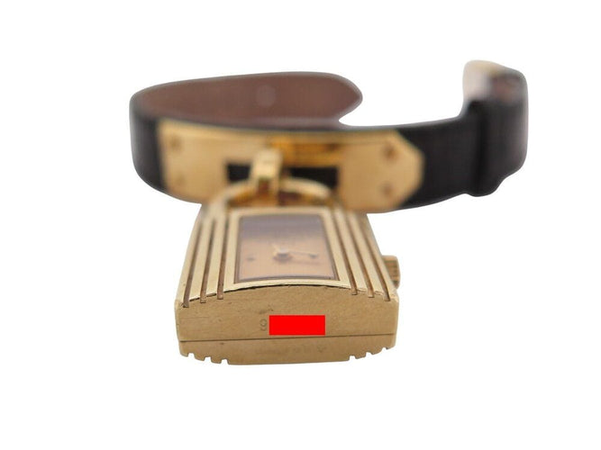 Montre montre vintage HERMES Kelly Mini Cadenas 20 mm plaque or quartz dame 58 Facettes 268902