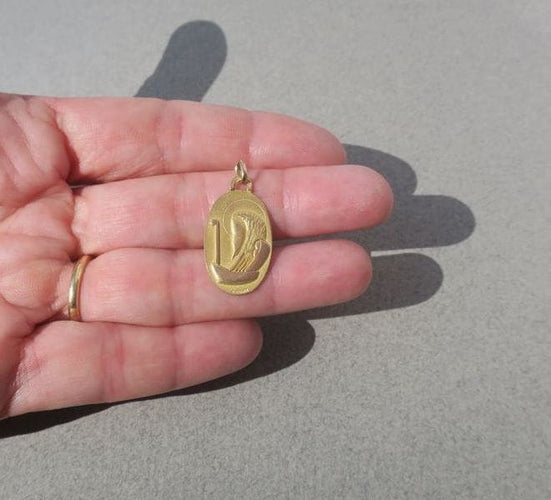 Pendentif Médaille pendentif Saint Christophe or jaune signée A. ROURE - années 1940 58 Facettes