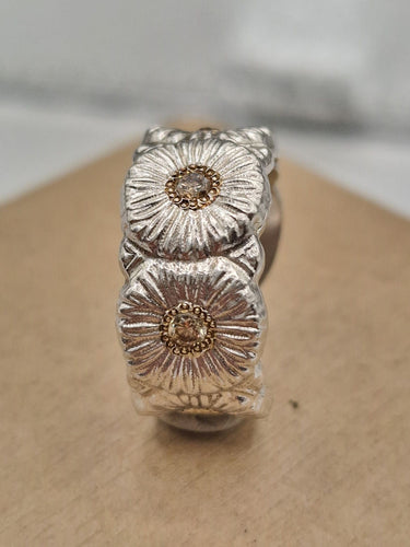 Bague Bague Buccellati - Collection Eternelle Blossoms, en argent sterling 925 et diamants 58 Facettes