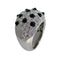 Bague 56.5 Bague en or blanc avec diamants et onyx 58 Facettes