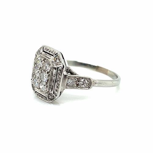 Bague 51.5 Bague Art Déco Diamants Platine 58 Facettes