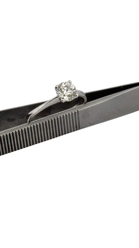 Bague 57 Solitaire diamant 1 carat , or blanc 18 carats 58 Facettes