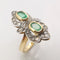 Bague 58 Bague or jaune, émeraudes et diamants 58 Facettes
