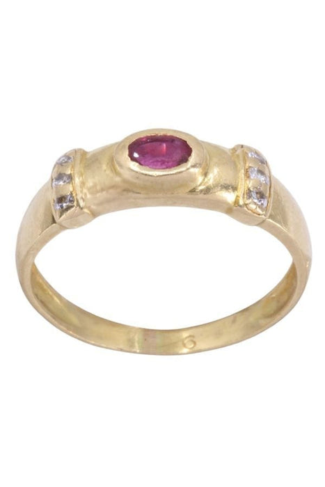 Bague 54 Bague moderne or jaune rubis et diamants 58 Facettes 092231