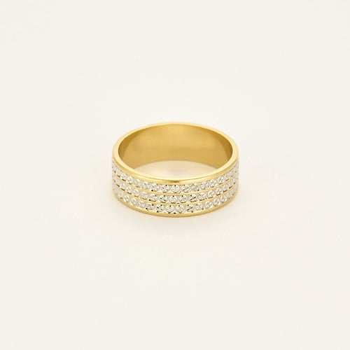 Bague 58.5 Bague en or blanc et or jaune 58 Facettes CLA0432