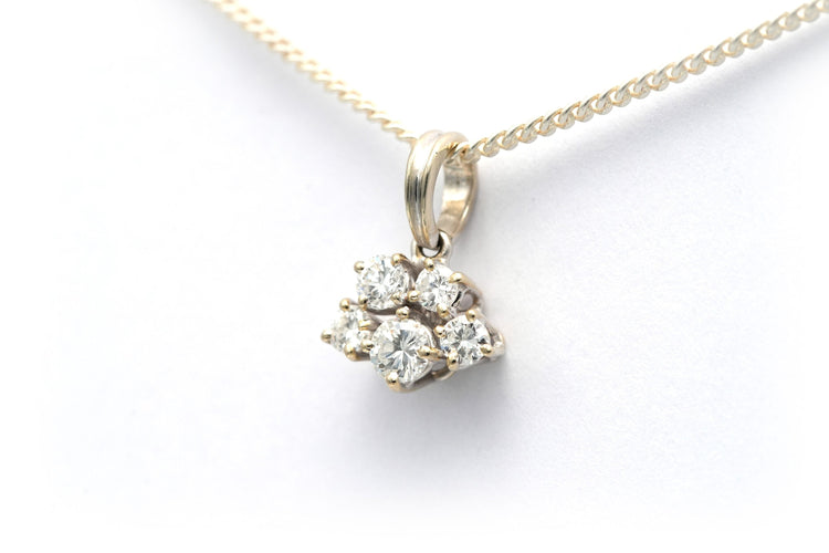 Pendentif Pendentif or blanc diamants 58 Facettes B279