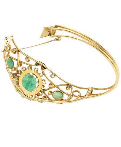 Pulsera Pulsera Zina Oro amarillo 18K Esmeralda Diamante 58 Facettes BO220349/ZINA