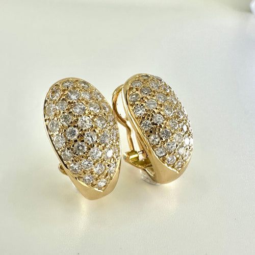 Boucles d'oreilles BOUCLES D'OREILLES PAVAGE DIAMANTS OR JAUNE 18K 58 Facettes 0
