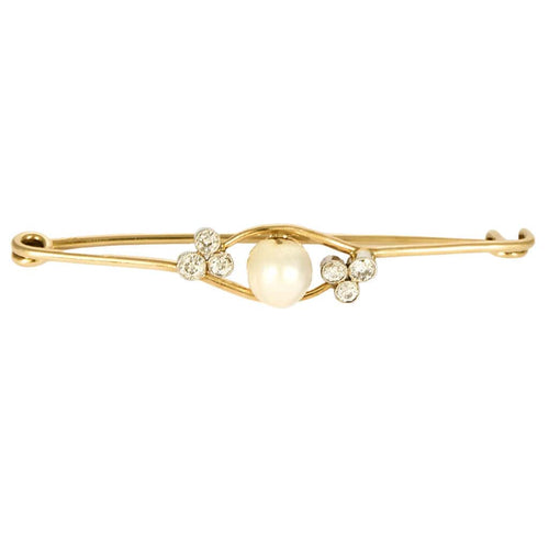 Broche Broche en or jaune, perle baroque et diamants 58 Facettes SQU3599