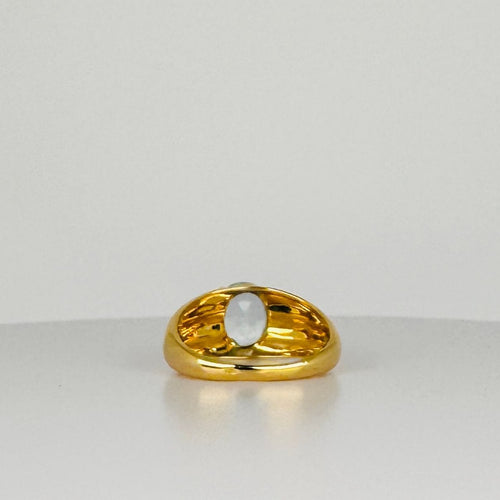 Bague Bague vintage avec aigue-marine ovale 58 Facettes 2505004