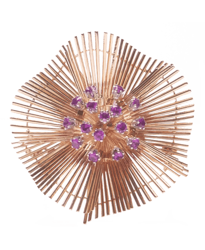 Broche Or jaune 18K Rubis