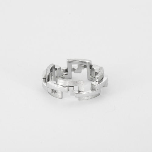 Bague 50 MELLERIO - Graphic - bague or blanc et diamants 58 Facettes J1WG470-DD50