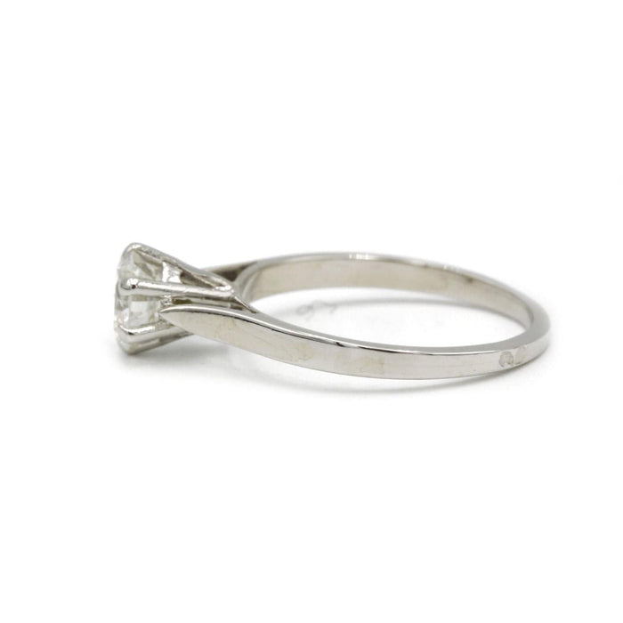 Bague 51 Solitaire or blanc platine diamant 58 Facettes 240375R