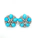 Boucles d'oreilles Boucles d'oreilles en or blanc, diamants et turquoises 58 Facettes