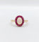 Bague 51 Bague marguerite antique or cabochon d'opale et rubis 58 Facettes A04407