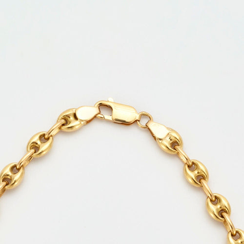 Bague Chaine Grains de café massive or jaune 58 Facettes