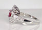 Bague Bague marguerite or blanc rubis et diamants 58 Facettes AB413