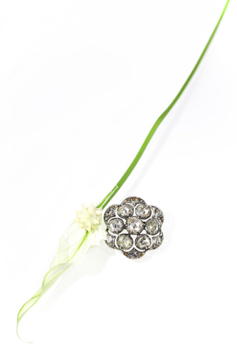 Histoire fascinante : bouton en argent de l'époque géorgienne avec diamants 58 Facettes 14095-0001