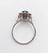 Bague 55 Bague marguerite vintage or blanc, chrysoprase et diamants 58 Facettes A05852