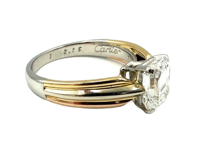 Bague 56 CARTIER. Bague Solitaire Diamant 2.15ct D VS2 58 Facettes