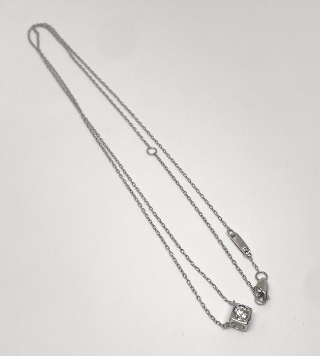 Collier Dinh Van - Collier le cube or blanc taille moyen 58 Facettes