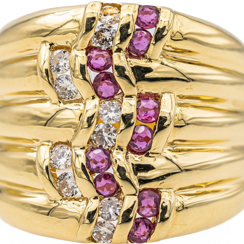 Bague 54 Bague Or jaune Rubis, Diamant 58 Facettes 2975520CN