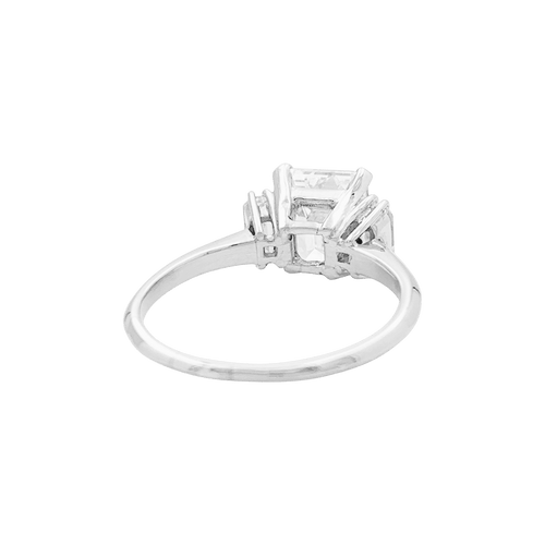 Bague 54 Solitaire en or blanc, diamant 1,92 cts. 58 Facettes 34757
