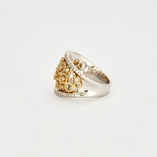 Bague Bague Cocktail en or deux tons 58 Facettes