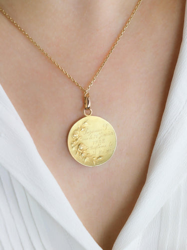 Pendentif DROPSY Médaille Art Nouveau Sancta Maria or jaune 58 Facettes 1153.6