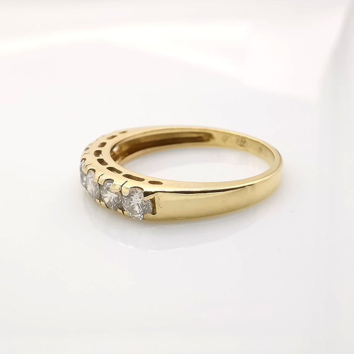 Yellow gold and diamond ring