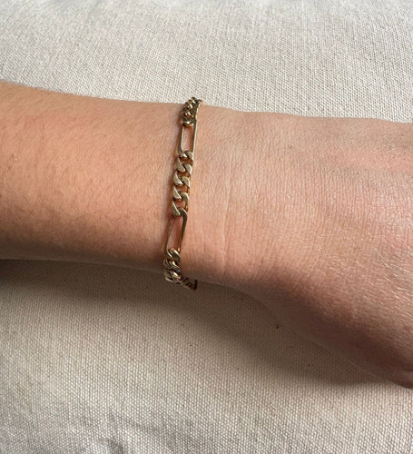 Bracelet Bracelet En Or Rose Mailles Figaro 58 Facettes