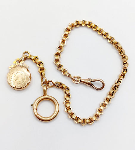 Montre Chaîne giletière de montre antique or rose 18k pendentif ciselé (circa 1900) 58 Facettes A05002