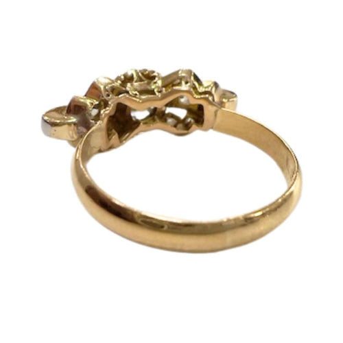 Bague Bague de style ART DECO en or et platine vues avec diamants 58 Facettes Q976A