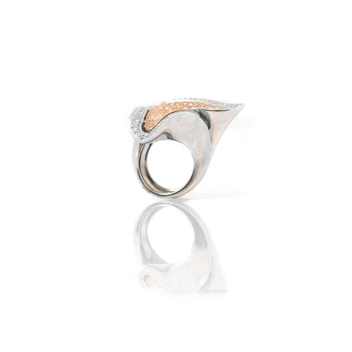 Bague 55 Bague fleur pavage diamants 58 Facettes