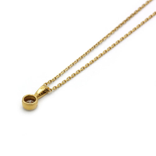 Collier Collier or jaune 750 diamant 0.50 carats serti clos 58 Facettes 1244