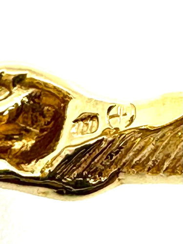 Bague 56 GILBERT ALBERT. Bague or jaune 18K et diamants 58 Facettes