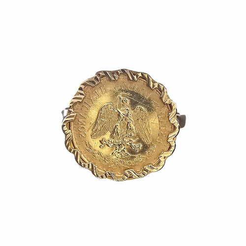Bague 59 Bague pièce Dos Pesos de 1945 en or jaune 18 carats - Taille EU59 58 Facettes GEL-RI-2PES-YG