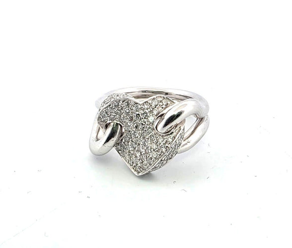 Bague 50 Bague en or blanc et diamants 0,70 ct G VS 58 Facettes