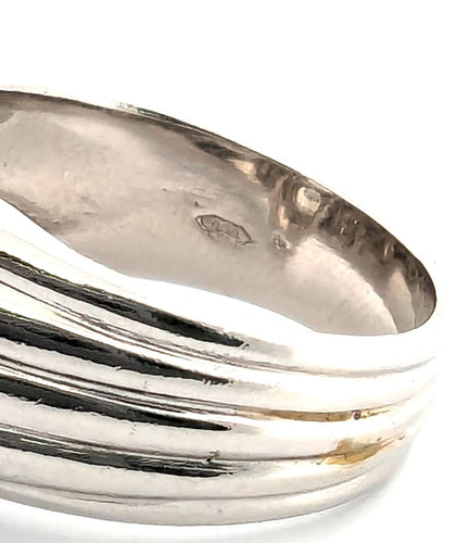 Bague 60 Bague en platine massif avec diamants centraux et diamants latéraux 58 Facettes