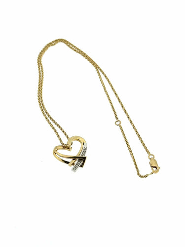 GUY LAROCHE - Harthanger met ketting in geel- en witgoud met diamanten