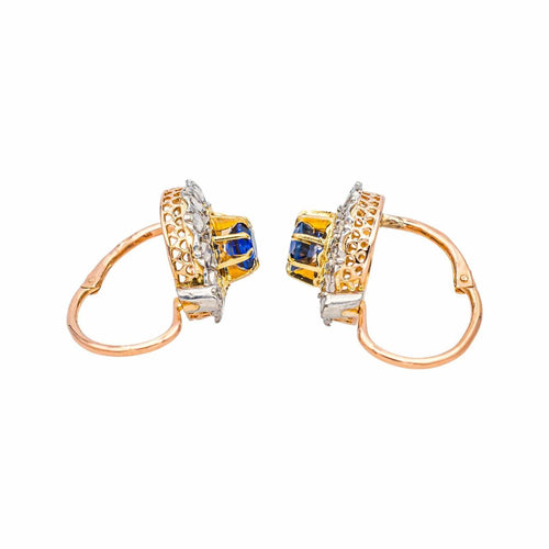 Boucles d'oreilles Boucles d'oreilles Dormeuses Or rose, Or jaune, Platine Saphir, Diamant 58 Facettes 4801530CN
