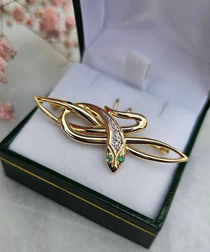 Broche Broche serpent émeraudes 58 Facettes 487