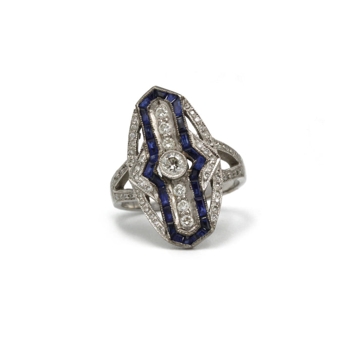 Ring - gold, diamonds and sapphires