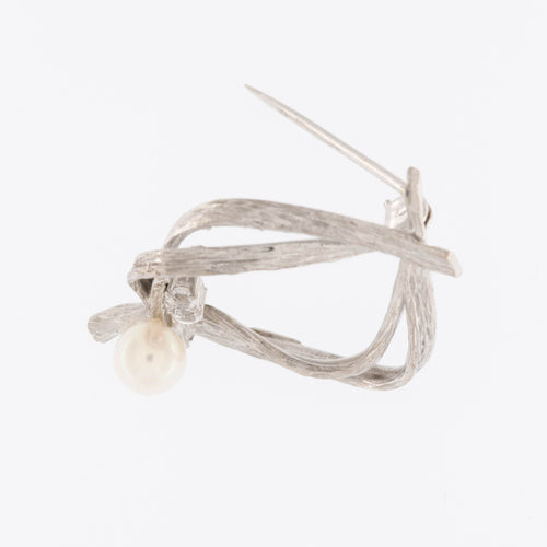 Broche Broche espagnole or blanc perles et diamants 58 Facettes