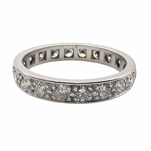 Bague 57 Alliances américaine platine & diamants 58 Facettes